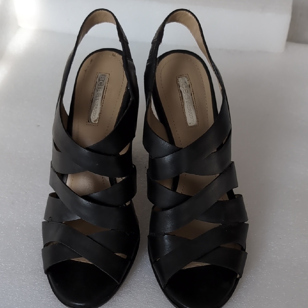 BCBGeneration Black Strappy Sandals